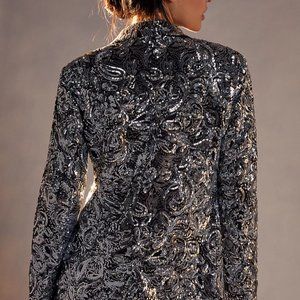 Anthropologie Leigh Sequined Blazer